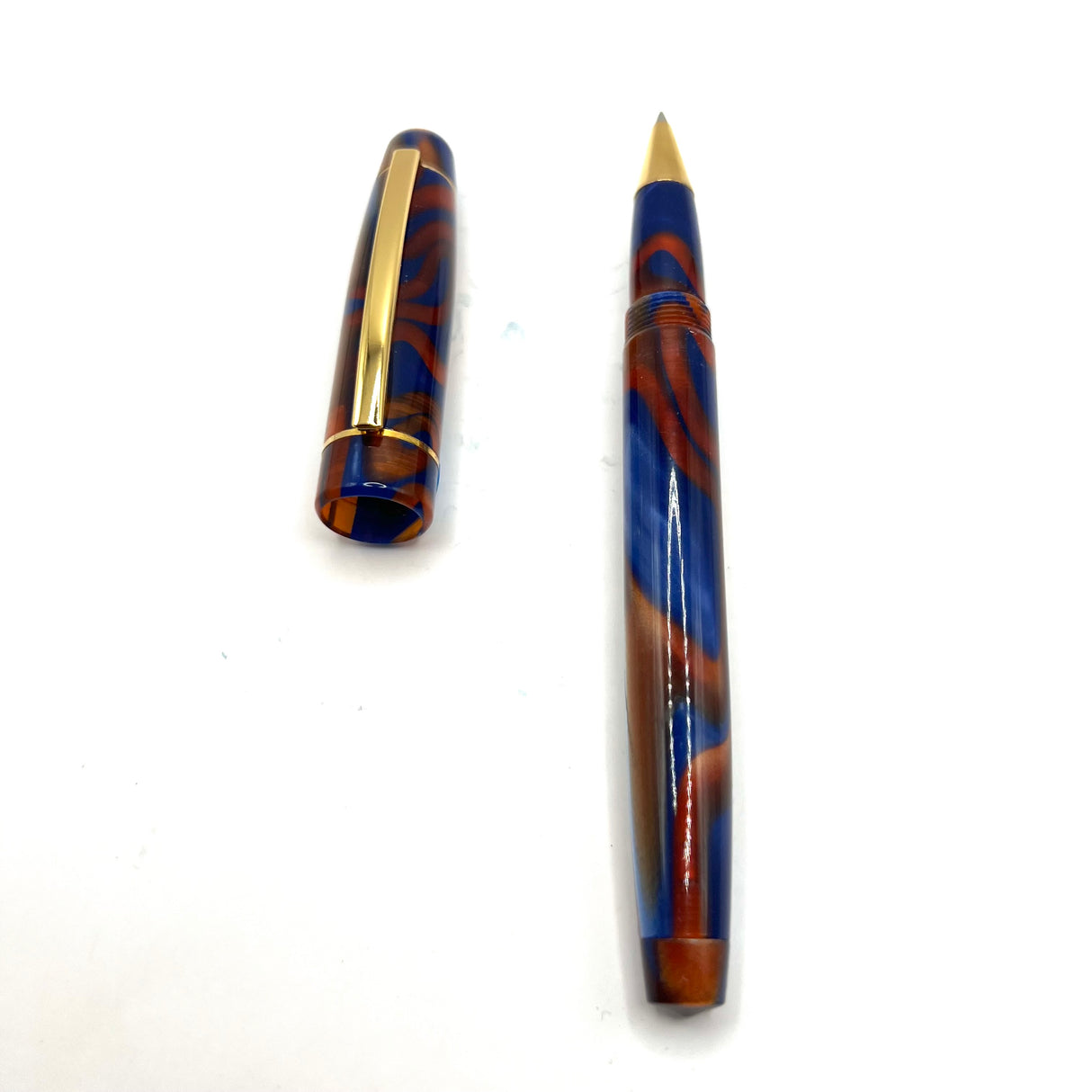 Bexley BX701  Lustrous Blue & Amber Swirl Rollerball