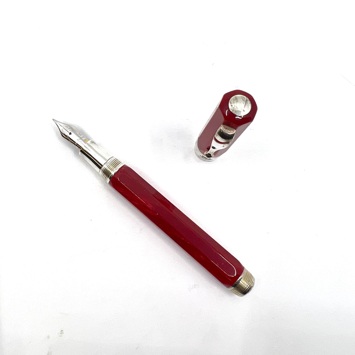 Montegrappa Symphony Lustrous Red Celluloid Octagonal Fountain  Pen