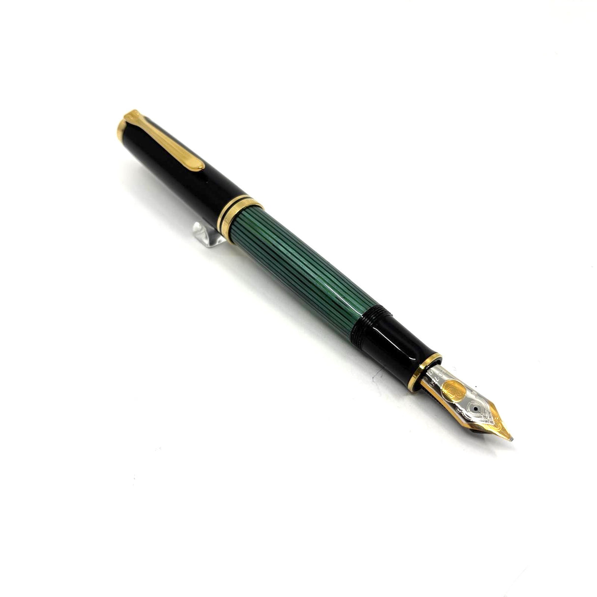 Pelikan Souveran M1000 Green Striped Barrel/Black Cap Fountain Pen