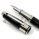 Dupont Orpheo Largest Size Fountain Pen - Black Chinese Lacquer/Palladium Plated Deco Trim