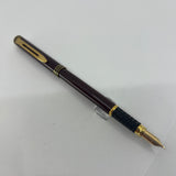 Waterman Exclusive Burgundy & Black Marble Lacquered Fountain  Pen - Fine 18kt Gold  Nib