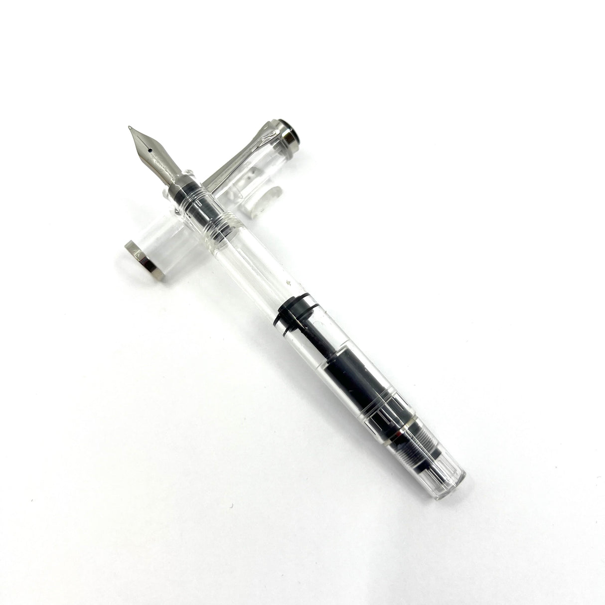 Pelikan M205 Clear Transparent Fountain Pen - Medium Stainless Steel Nib