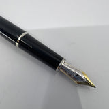 Montblanc Solitaire Doue Black & White #145  Fountain Pen - Medium 18kt Gold  Nib
