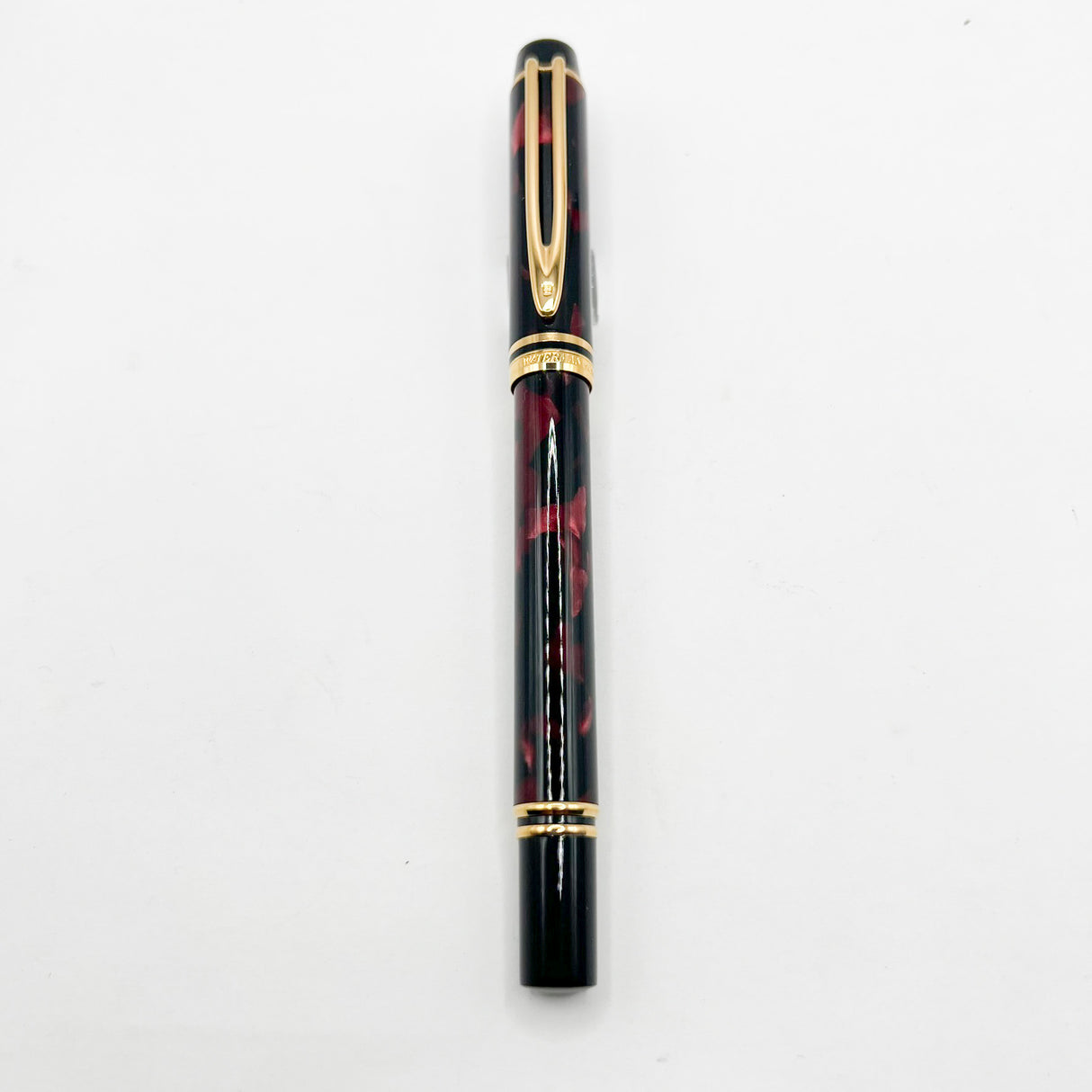 Waterman Rhapsody Burgundy Marble Fountain Pen  - Fine 18kt Gold Nib