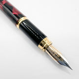 Waterman Rhapsody Burgundy Marble Fountain Pen  - Fine 18kt Gold Nib