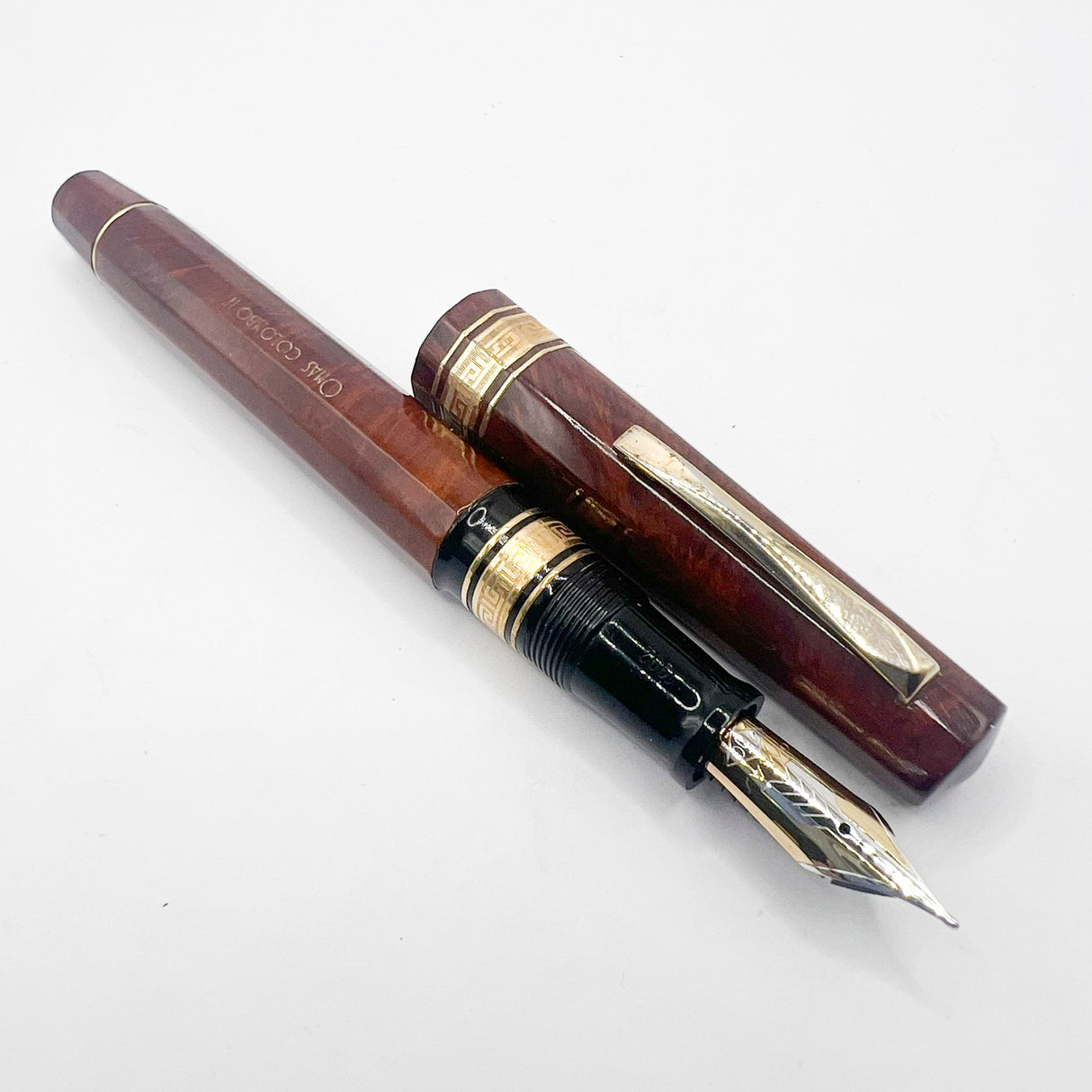OMAS Cristoforo Colombo II Briar Wood Senior Paragon  Fountain  Pen - Medium 18kt Gold Nib