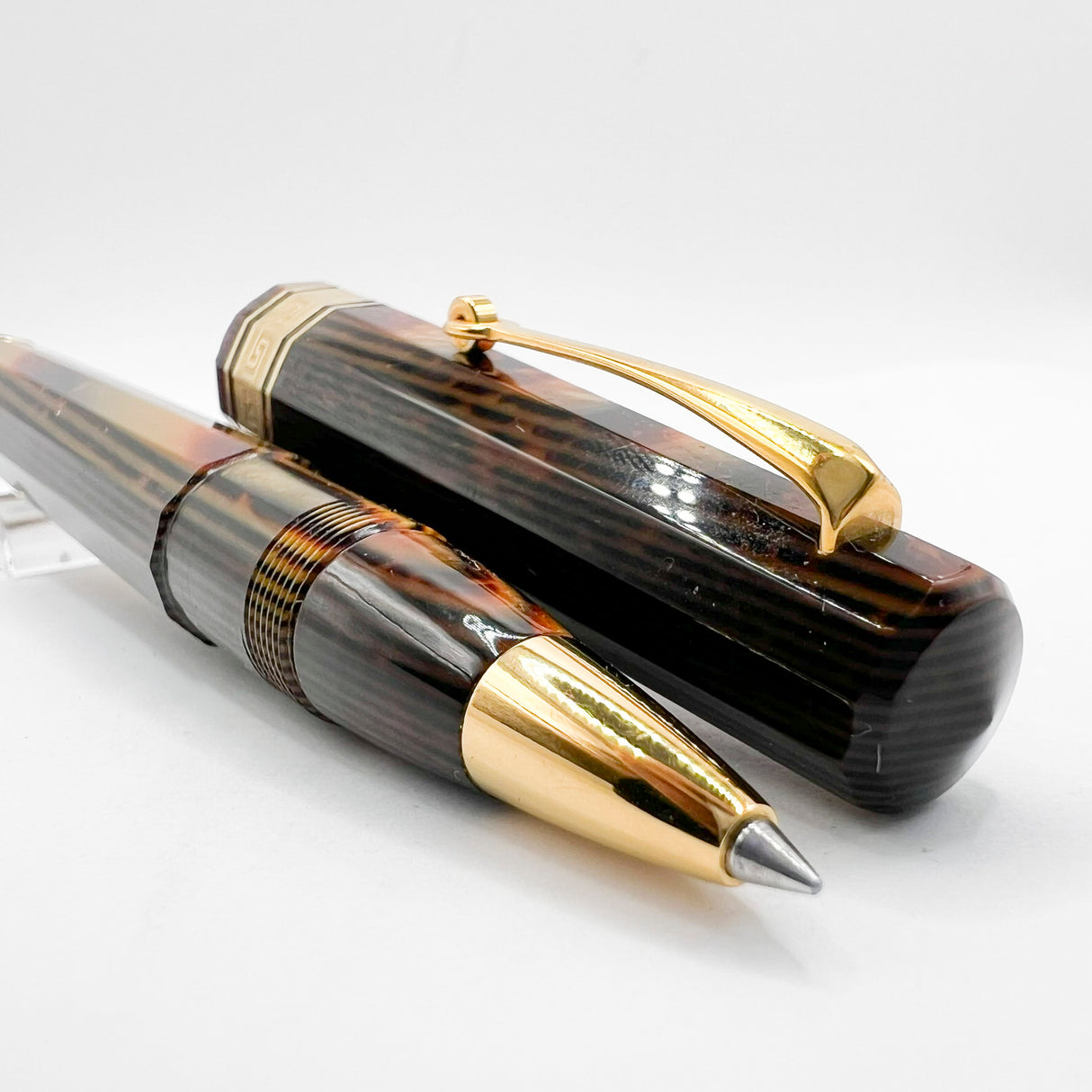 OMAS Paragon Exquisite Bronze Arco Celluloid  Senior Size Rollerball Circa 1990's