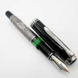 Pelikan M910 Toledo Sterling Silver Fountain Pen - Semi-Flex Medium 18kt Gold Nib