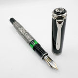 Pelikan M910 Toledo Sterling Silver Fountain Pen - Semi-Flex Medium 18kt Gold Nib