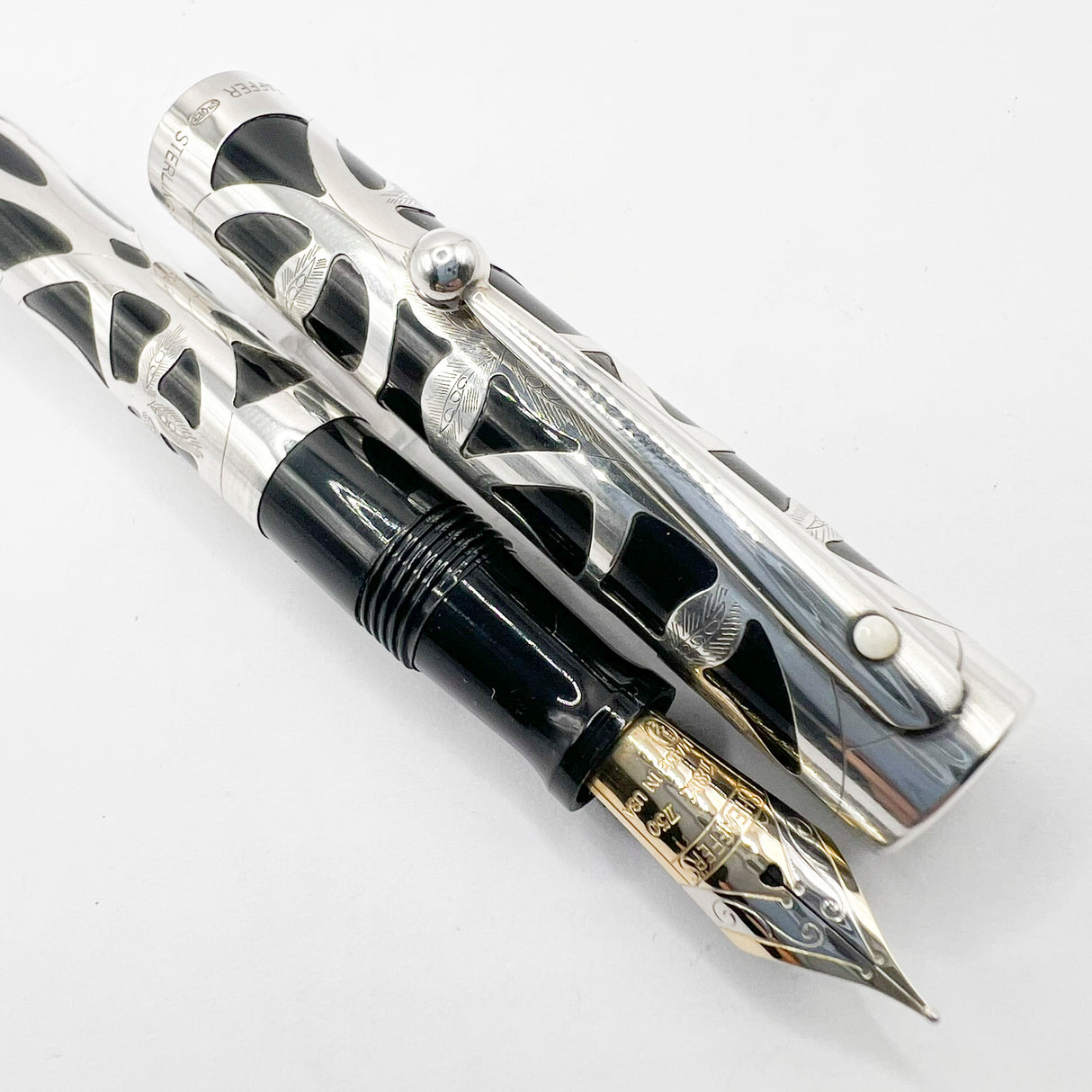 Sheaffer Nostalgia Sterling Silver Filigree Fountain Pen - Flexible Fine 18kt Gold Nib
