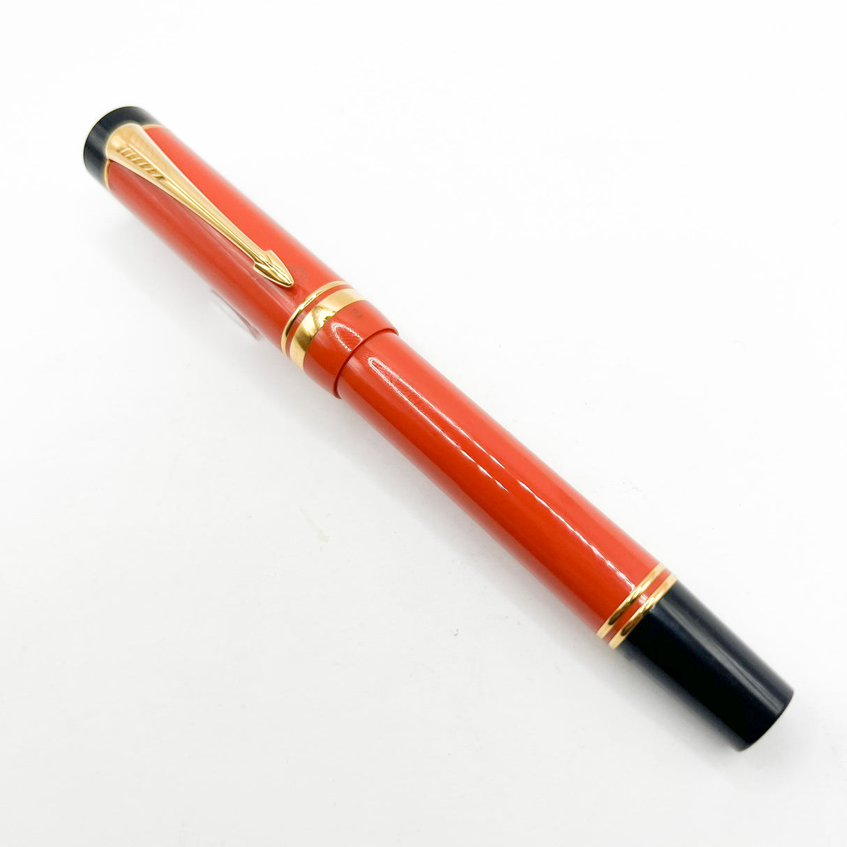 Parker "Big Red" (Orange) Duofold Centennial (Largest Size) Fountain Pen - Medium 18kt Gold Nib