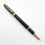 Waterman Man 100 Black Fountain Pen - Fine 18kt Gold Nib