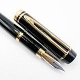 Waterman Man 100 Black Fountain Pen - Fine 18kt Gold Nib