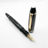 Montblanc Meisterstuck Black Resin #146 LeGrand Fountain Pen -   Semi-Flex Extra Fine 14kt Gold Nib