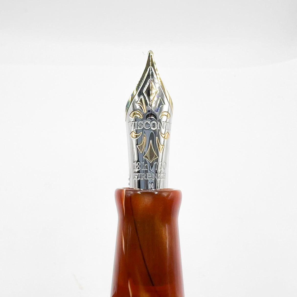 Visconti Marbled Amber Kaleido Fountain Pen - Medium 18kt Gold Nib