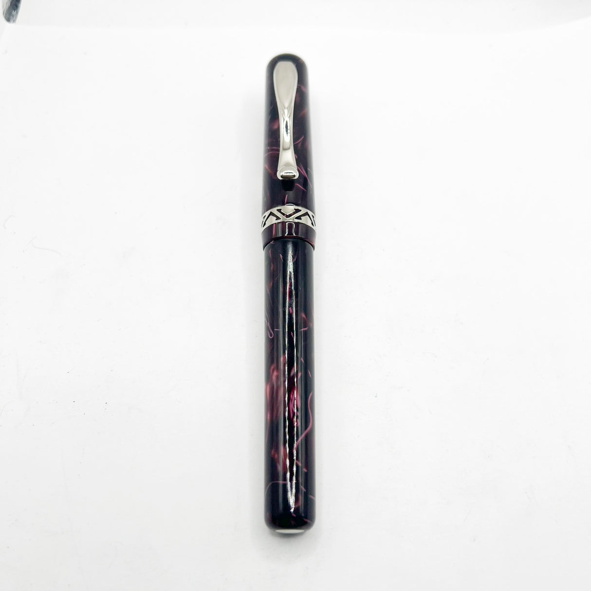 Visconti Marbled Burgundy Kaleido Fountain Pen - Medium 18kt Gold Nib