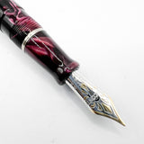 Visconti Marbled Burgundy Kaleido Fountain Pen - Medium 18kt Gold Nib