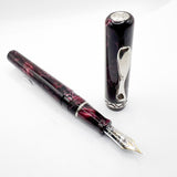 Visconti Marbled Burgundy Kaleido Fountain Pen - Medium 18kt Gold Nib