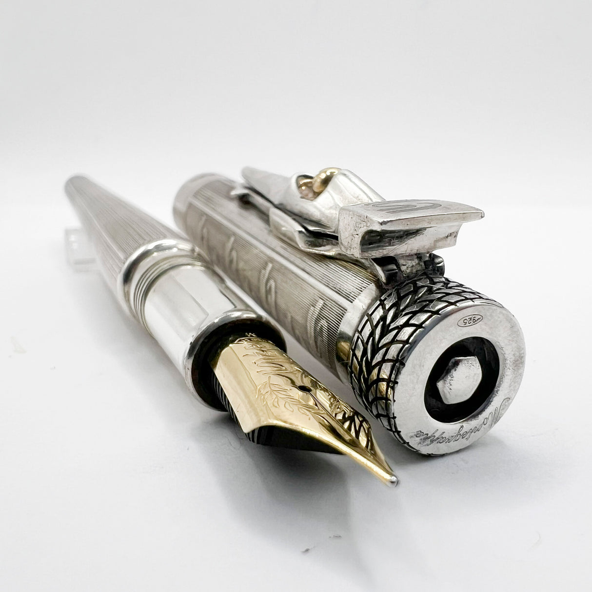 Montegrappa Ayrton Senna Limited Edition Sterling Silver Fountain Pen - Medium 18kt Gold Nib - A RARE Fountain Pen!