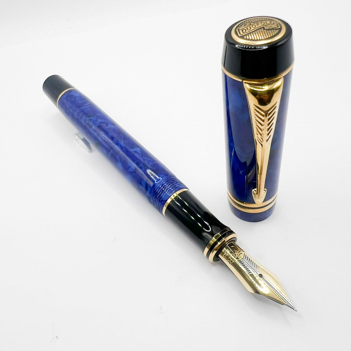 Parker Lapis Blue Duofold Centennial (Largest) Fountain Pen - Extra Fine 18kt Gold Nib