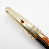 OMAS Arte Italiana Paragon Facetted Fountain Pen - Bronze Arco Celluloid Barrel/Vermeil Cap - Fine 18kt Gold Nib