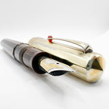 OMAS Arte Italiana Paragon Facetted Fountain Pen - Bronze Arco Celluloid Barrel/Vermeil Cap - Fine 18kt Gold Nib
