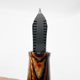 OMAS Arte Italiana Paragon Facetted Fountain Pen - Bronze Arco Celluloid Barrel/Vermeil Cap - Fine 18kt Gold Nib