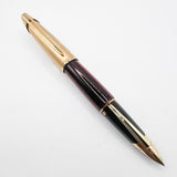Waterman Edson Ruby Red Translucent Fountain Pen - Medium 18kt Gold Nib - Scarce in Red!