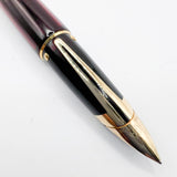 Waterman Edson Ruby Red Translucent Fountain Pen - Medium 18kt Gold Nib - Scarce in Red!