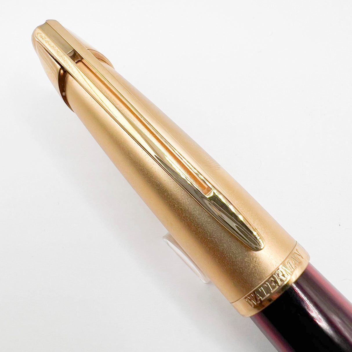 Waterman Edson Ruby Red Translucent Fountain Pen - Medium 18kt Gold Nib - Scarce in Red!