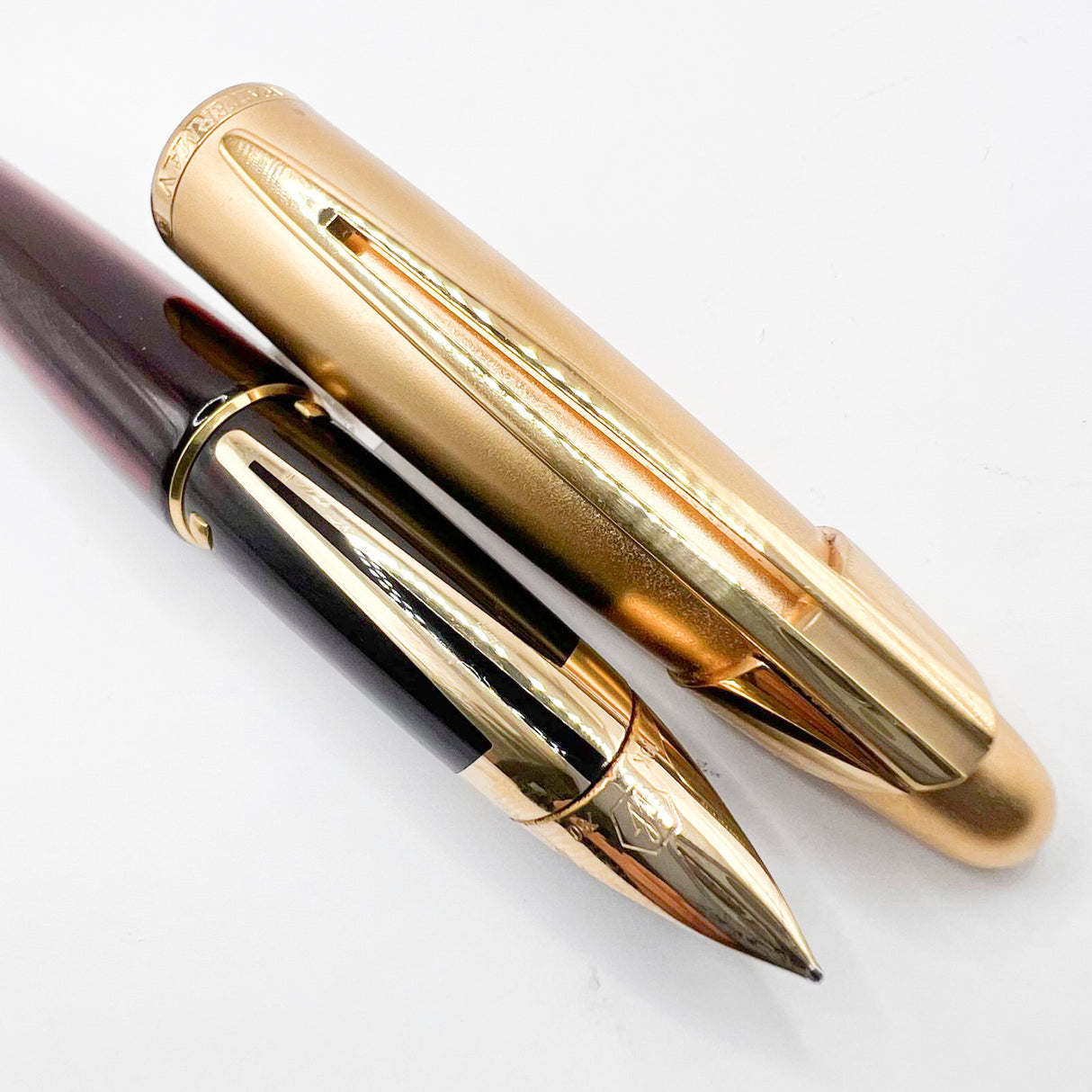 Waterman Edson Ruby Red Translucent Fountain Pen - Medium 18kt Gold Nib - Scarce in Red!