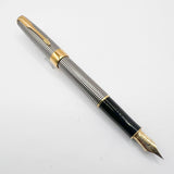 Parker Sonnet Sterling Silver Cisele Cross Hatch Fountain Pen - Extra Fine 18kt Gold Nib