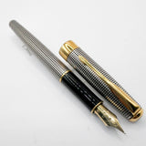 Parker Sonnet Sterling Silver Cisele Cross Hatch Fountain Pen - Extra Fine 18kt Gold Nib