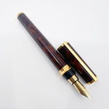 S. T. Dupont  Montparnasse Chairman Tortoiseshell Laque de Chine Fountain Pen - Fine 18kt Gold Nib - Rarely Found in MINT Condition!