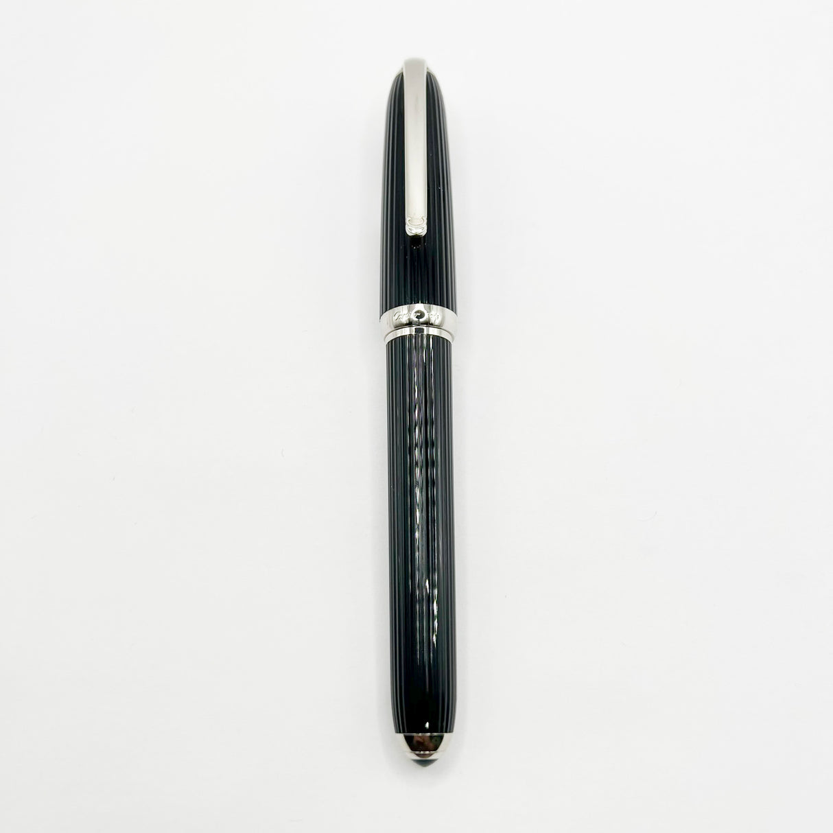 Cartier - Louis Cartier Black Fluted Rollerball - Platinum-Plated Trim