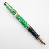Aurora Optima Primavera Marbled Green Limited Edition Fountain Pen - Fine 18kt Gold Nib