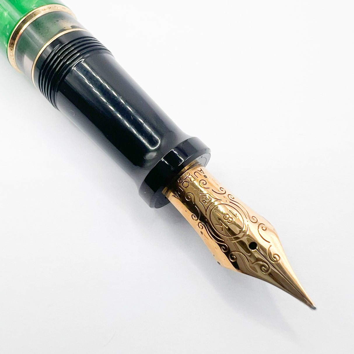 Aurora Optima Primavera Marbled Green Limited Edition Fountain Pen - Fine 18kt Gold Nib