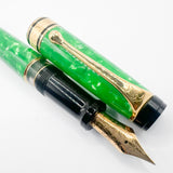 Aurora Optima Primavera Marbled Green Limited Edition Fountain Pen - Fine 18kt Gold Nib