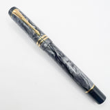 Parker Duofold Centennial (Largest) Marbled Gray, Pearl & Black Fountain Pen - Extra Fine 18kt Gold Nib