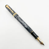 Parker Duofold Centennial (Largest) Marbled Gray, Pearl & Black Fountain Pen - Extra Fine 18kt Gold Nib