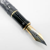 Parker Duofold Centennial (Largest) Marbled Gray, Pearl & Black Fountain Pen - Extra Fine 18kt Gold Nib