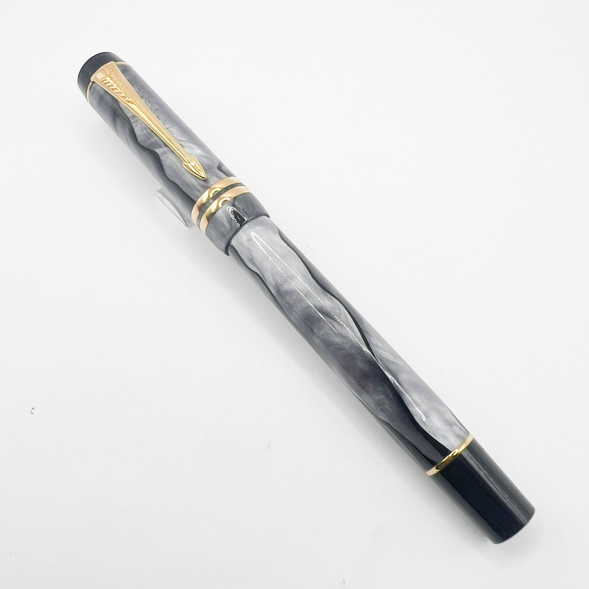 Parker Duofold Marbled Gray, Pearl & Black Rollerball