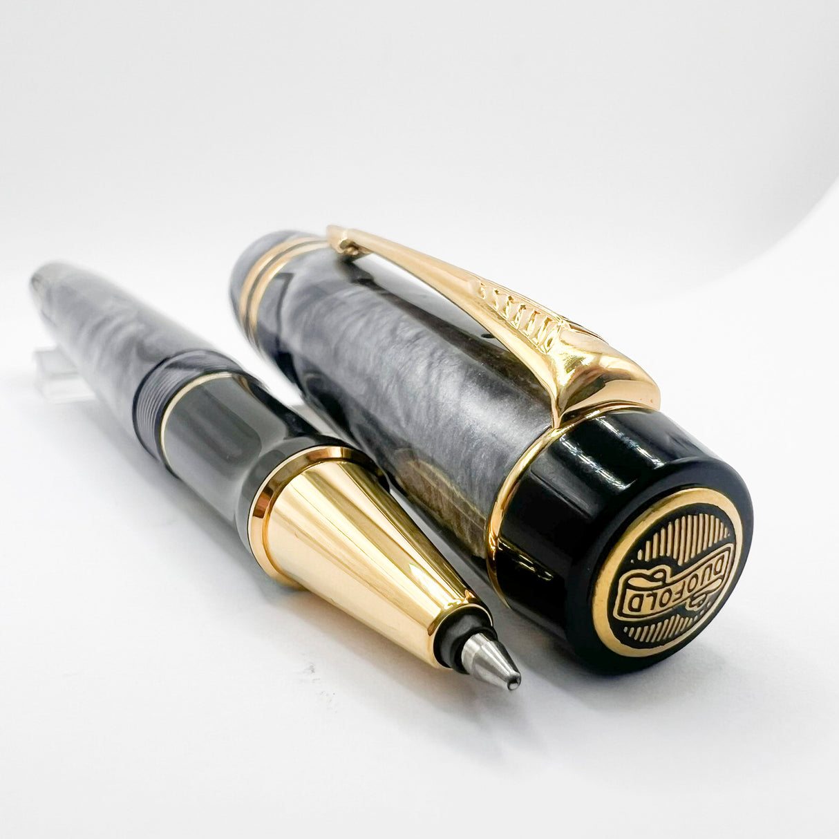 Parker Duofold Marbled Gray, Pearl & Black Rollerball