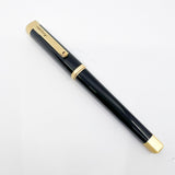 Montegrappa Quatttro Zero Black Squared / Brushed Gold-Plated Trim Fountain Pen - Fine 14kt Gold Nib