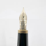 Montegrappa Quatttro Zero Black Squared / Brushed Gold-Plated Trim Fountain Pen - Fine 14kt Gold Nib