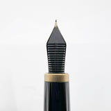 Montegrappa Quatttro Zero Black Squared / Brushed Gold-Plated Trim Fountain Pen - Fine 14kt Gold Nib