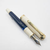 Pelikan M800 Special Edition Midnight Blue/Cream Fountain Pen - Flexible Medium 14kt Gold Nib