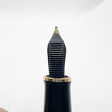 Pelikan M800 Souveran Black Cap & Green Striped Barrel Fountain Pen - Broad 18kt Gold Nib