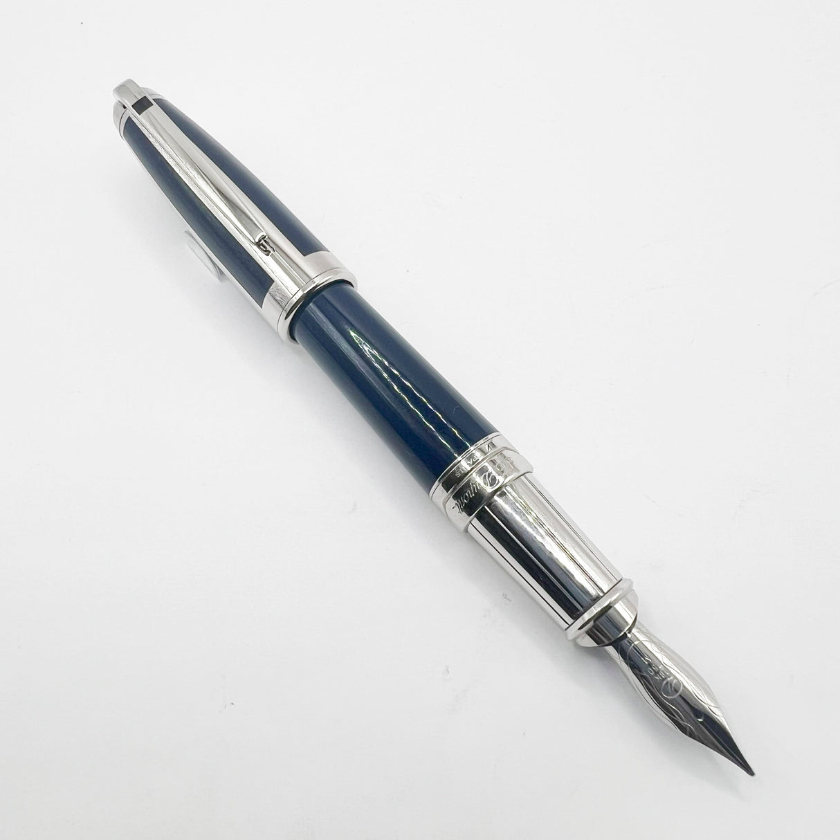 S. T. Dupont Grand Orpheo Theme Placed Midnight Blue Lacquer Fountain Pen - Medium 18kt Gold Nib