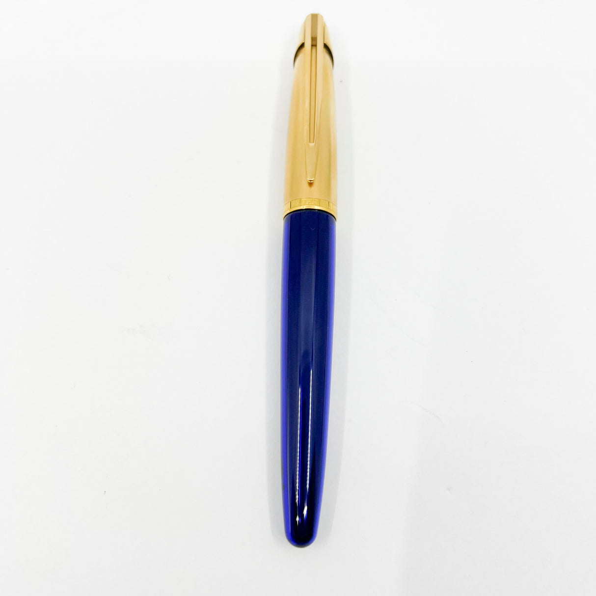 Waterman Edson Blue Translucent Fountain Pen - Oblique Left Handed Fine 18 Kt Gold Nib